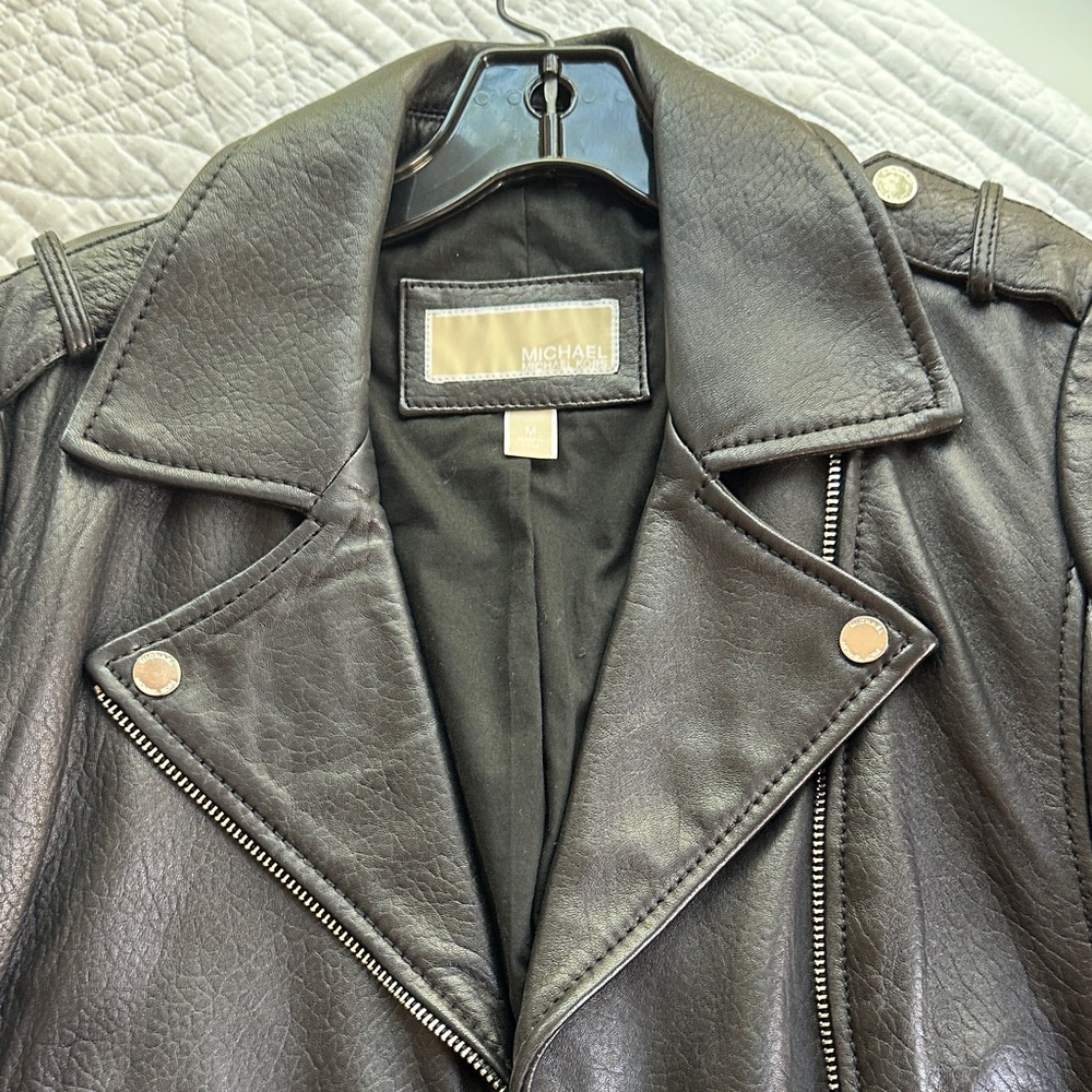 Michael Kors Black Leather Moto Jacket